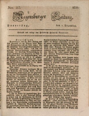 Regensburger Zeitung Donnerstag 2. Dezember 1830