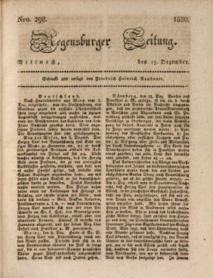 Regensburger Zeitung Mittwoch 15. Dezember 1830