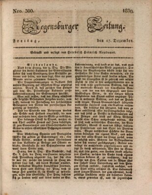 Regensburger Zeitung Freitag 17. Dezember 1830