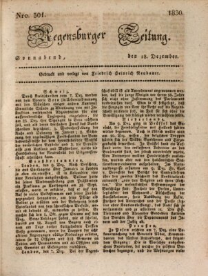 Regensburger Zeitung Samstag 18. Dezember 1830