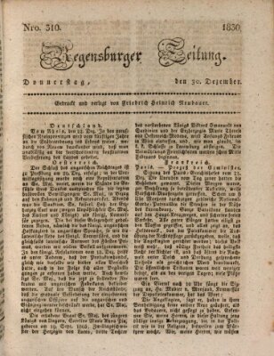 Regensburger Zeitung Donnerstag 30. Dezember 1830