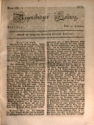 Regensburger Zeitung Freitag 14. Januar 1831