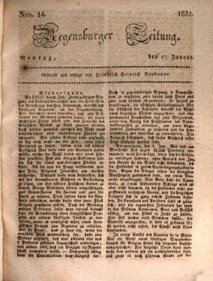 Regensburger Zeitung Montag 17. Januar 1831