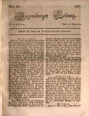 Regensburger Zeitung Dienstag 18. Januar 1831