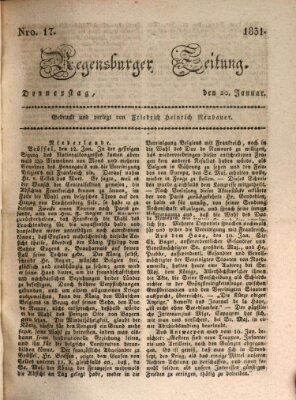 Regensburger Zeitung Donnerstag 20. Januar 1831