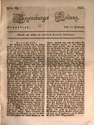 Regensburger Zeitung Samstag 22. Januar 1831