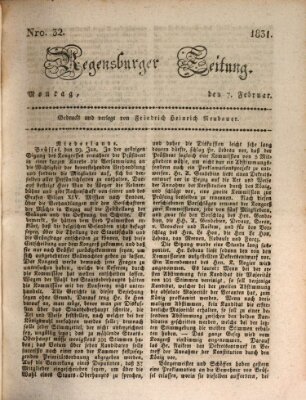 Regensburger Zeitung Montag 7. Februar 1831