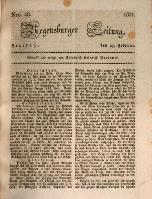 Regensburger Zeitung Freitag 25. Februar 1831