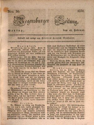 Regensburger Zeitung Montag 28. Februar 1831