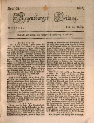 Regensburger Zeitung Montag 14. März 1831