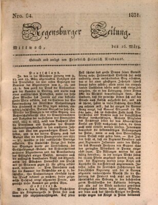 Regensburger Zeitung Mittwoch 16. März 1831