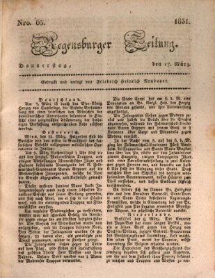 Regensburger Zeitung Donnerstag 17. März 1831