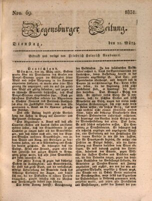 Regensburger Zeitung Dienstag 22. März 1831