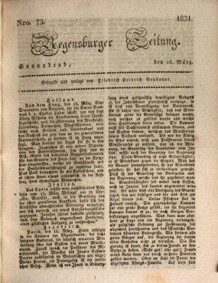 Regensburger Zeitung Samstag 26. März 1831