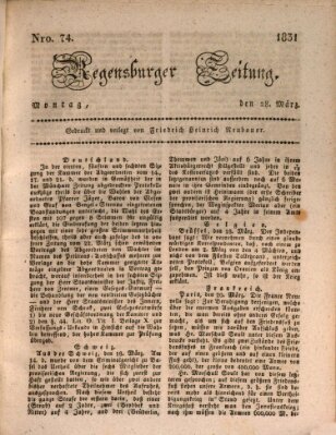 Regensburger Zeitung Montag 28. März 1831