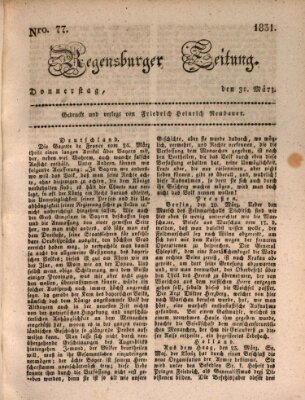 Regensburger Zeitung Donnerstag 31. März 1831