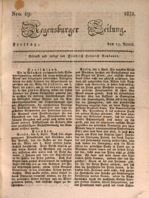 Regensburger Zeitung Freitag 15. April 1831