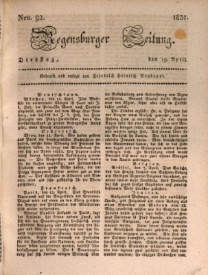 Regensburger Zeitung Dienstag 19. April 1831