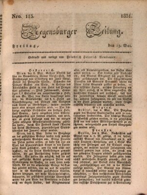 Regensburger Zeitung Freitag 13. Mai 1831