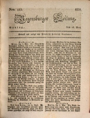 Regensburger Zeitung Montag 16. Mai 1831