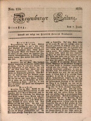 Regensburger Zeitung Dienstag 7. Juni 1831