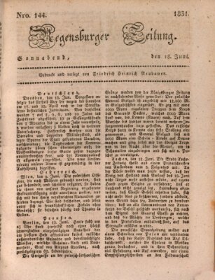 Regensburger Zeitung Samstag 18. Juni 1831