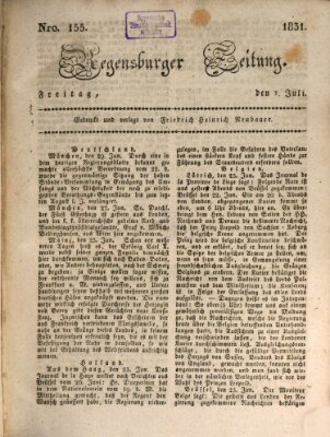 Regensburger Zeitung Freitag 1. Juli 1831