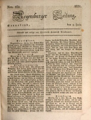 Regensburger Zeitung Samstag 9. Juli 1831