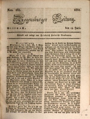 Regensburger Zeitung Mittwoch 13. Juli 1831