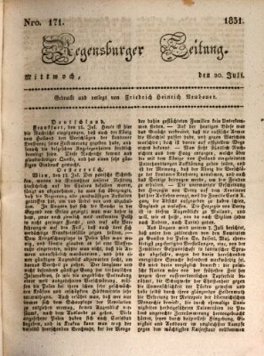 Regensburger Zeitung Mittwoch 20. Juli 1831