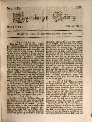 Regensburger Zeitung Montag 25. Juli 1831