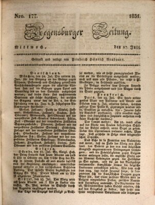 Regensburger Zeitung Mittwoch 27. Juli 1831