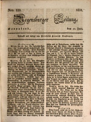 Regensburger Zeitung Samstag 30. Juli 1831