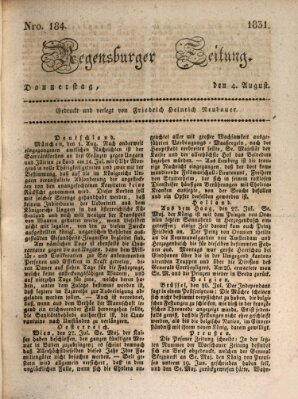 Regensburger Zeitung Donnerstag 4. August 1831