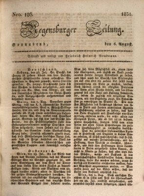 Regensburger Zeitung Samstag 6. August 1831