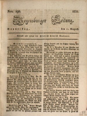 Regensburger Zeitung Donnerstag 11. August 1831