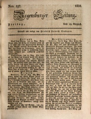 Regensburger Zeitung Freitag 19. August 1831