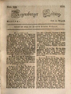 Regensburger Zeitung Montag 22. August 1831