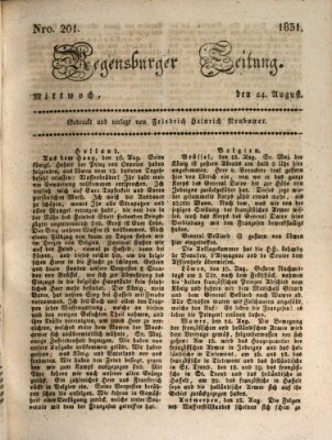 Regensburger Zeitung Mittwoch 24. August 1831