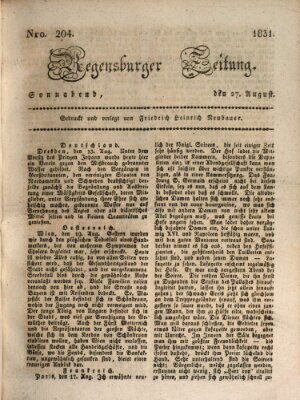 Regensburger Zeitung Samstag 27. August 1831