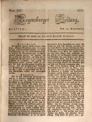 Regensburger Zeitung Freitag 23. September 1831