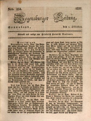 Regensburger Zeitung Samstag 1. Oktober 1831