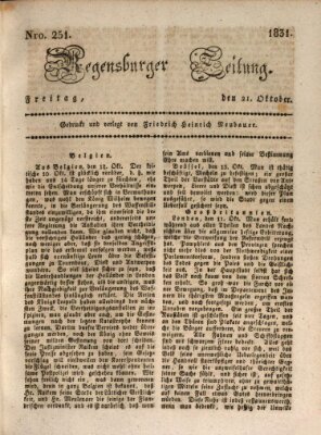 Regensburger Zeitung Freitag 21. Oktober 1831