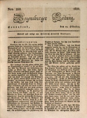 Regensburger Zeitung Samstag 22. Oktober 1831