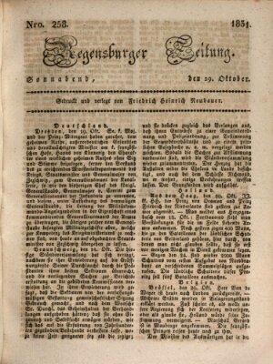 Regensburger Zeitung Samstag 29. Oktober 1831