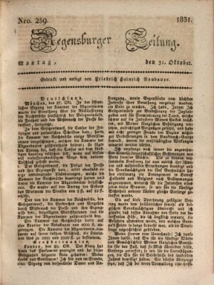 Regensburger Zeitung Montag 31. Oktober 1831