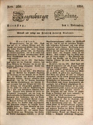 Regensburger Zeitung Dienstag 1. November 1831