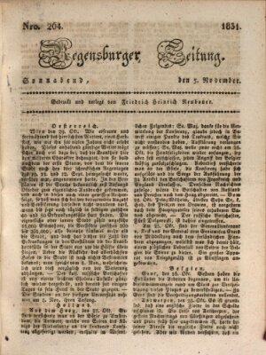 Regensburger Zeitung Samstag 5. November 1831