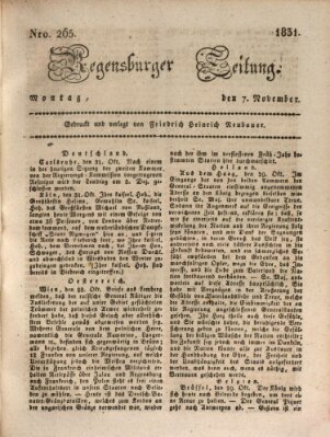 Regensburger Zeitung Montag 7. November 1831