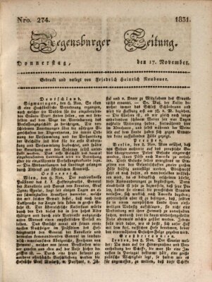 Regensburger Zeitung Donnerstag 17. November 1831